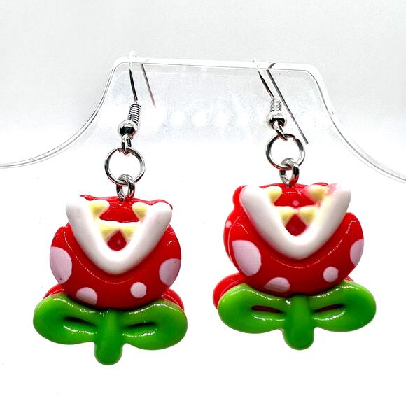 Piranha Plant Earrings - Nintendo Accessories - Mario Earrings - Gamer Accessory - Picture 1 of 8